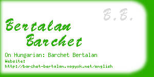 bertalan barchet business card